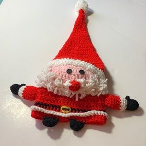 Handmade Red Santa Holiday Plush Decoration